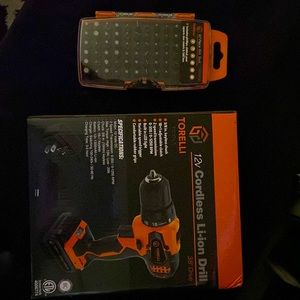 12v cordless drill with 67 piece bit set brand new never opened
